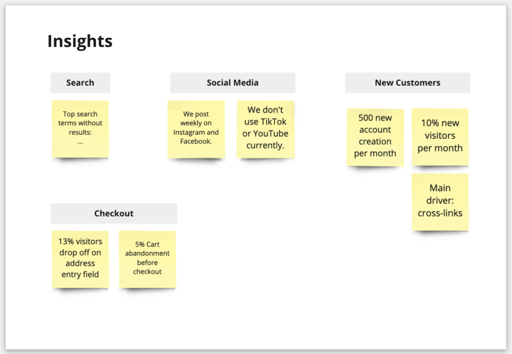 Example for creating insights based on data collection