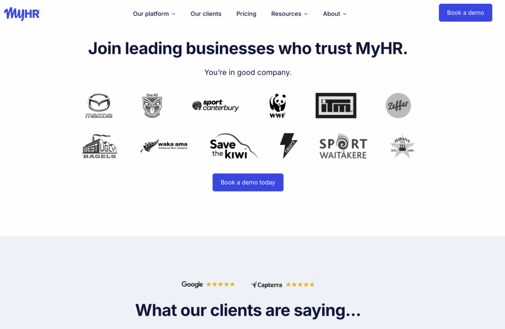 MyHR Homepage